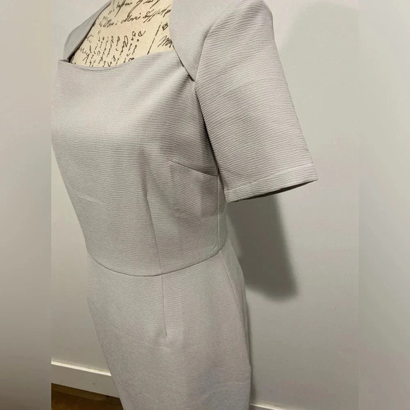 Love, Benito Square Neck Shirt Sleeve Light Gray Dress Size Large NWT - Picture 6 of 11